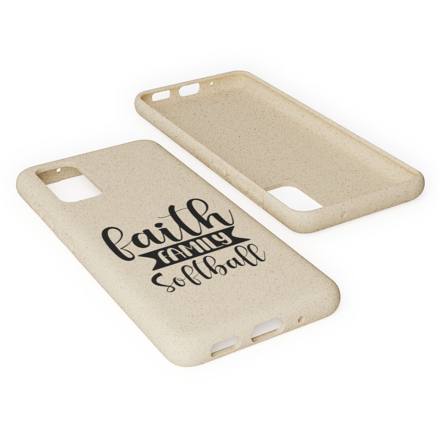 Biodegradable Softball Case - Faith Family Design, Eco-Friendly Phone Cover, Gift for Softball Lovers, Sustainable Accessory, Sports [...]