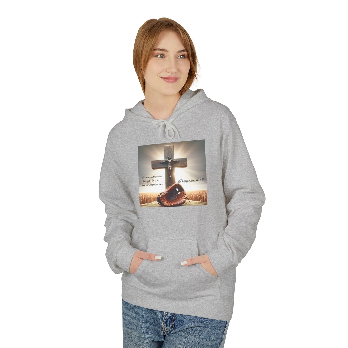 Faith-Inspired Fleece Hoodie, Comfort Apparel, Religious Gift, Christian Style, Winter Warmth, Inspirational Clothing