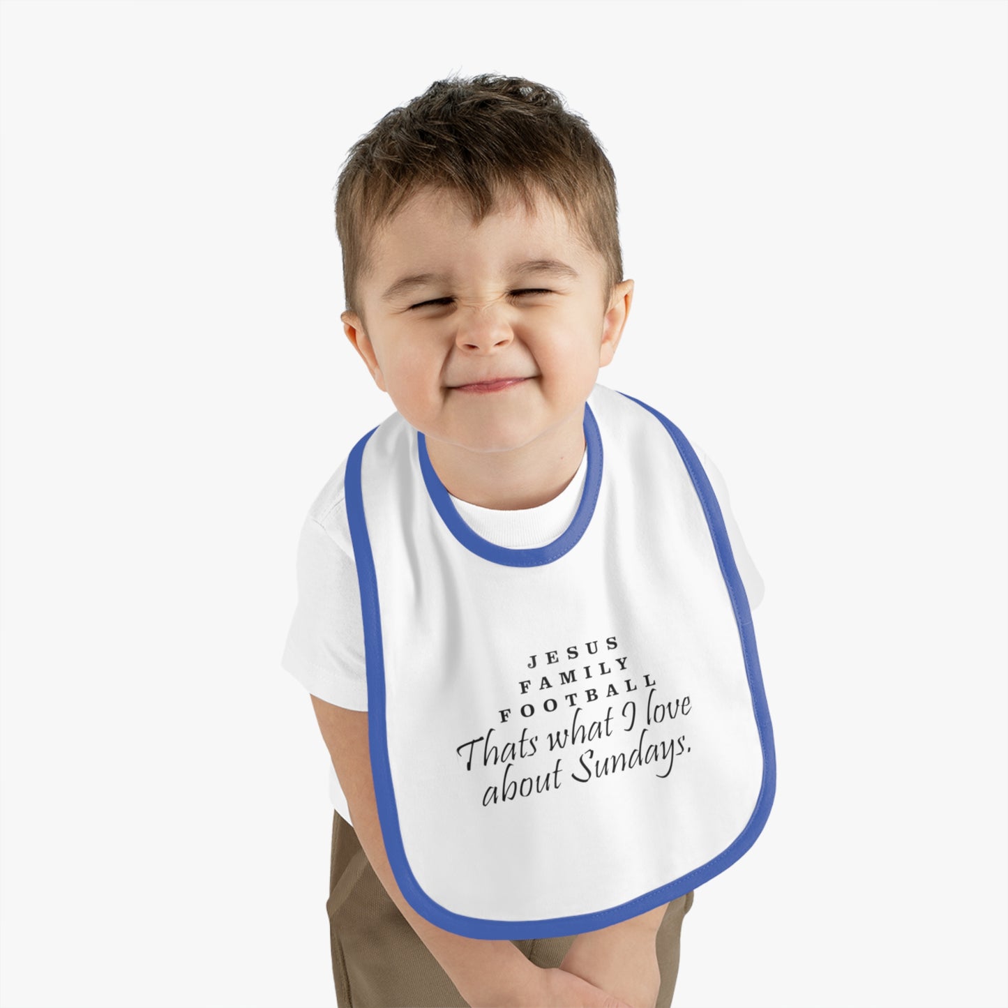 Bib for Baby Football Lovers, Cute Baby Bib, Baby Shower Gift, Religious Baby Gift, Kids Jersey Bib, Sunday Family Bib