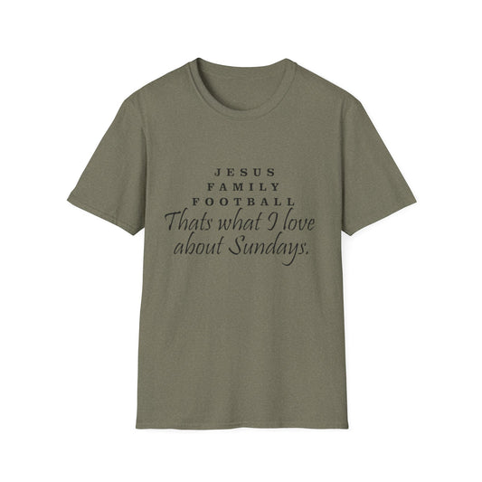 Faith & Family Unisex T-Shirt - Perfect for Game Day, Sundays, Church, Family Gatherings, Gift for Football Lovers