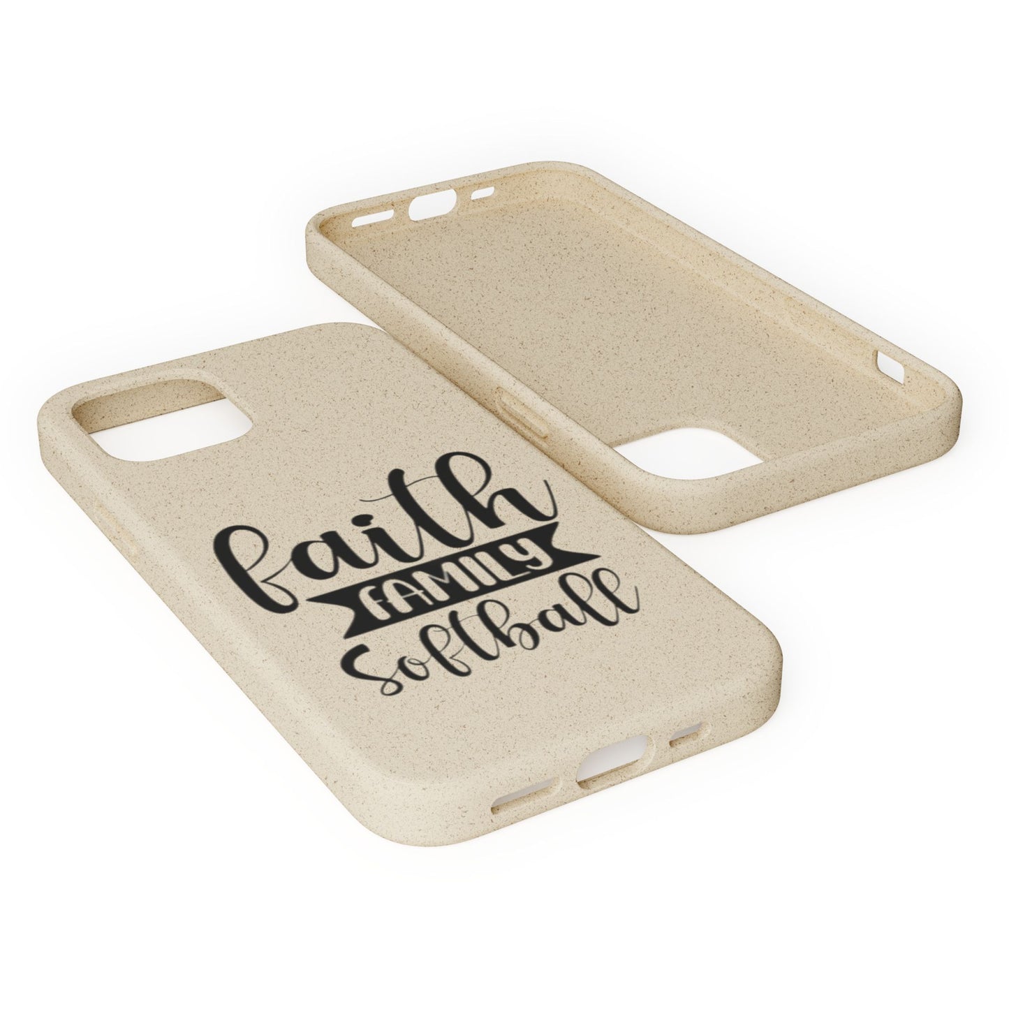 Biodegradable Softball Case - Faith Family Design, Eco-Friendly Phone Cover, Gift for Softball Lovers, Sustainable Accessory, Sports [...]