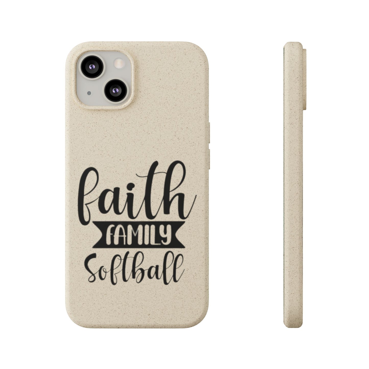 Biodegradable Softball Case - Faith Family Design, Eco-Friendly Phone Cover, Gift for Softball Lovers, Sustainable Accessory, Sports [...]