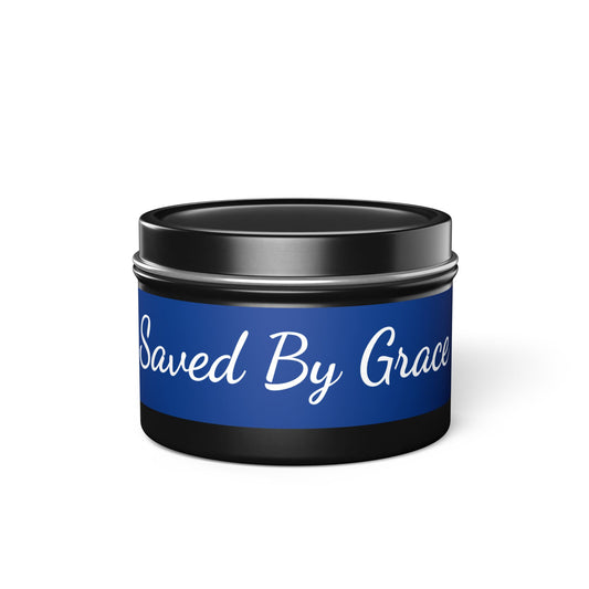 Tranquil Tin Candles – Saved By Grace, Relaxation Gifts, Home Fragrance, Self-Care Treats, Spiritual Wellness, Inspirational Decor