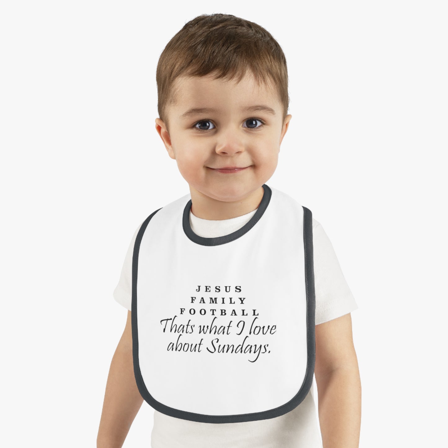 Bib for Baby Football Lovers, Cute Baby Bib, Baby Shower Gift, Religious Baby Gift, Kids Jersey Bib, Sunday Family Bib
