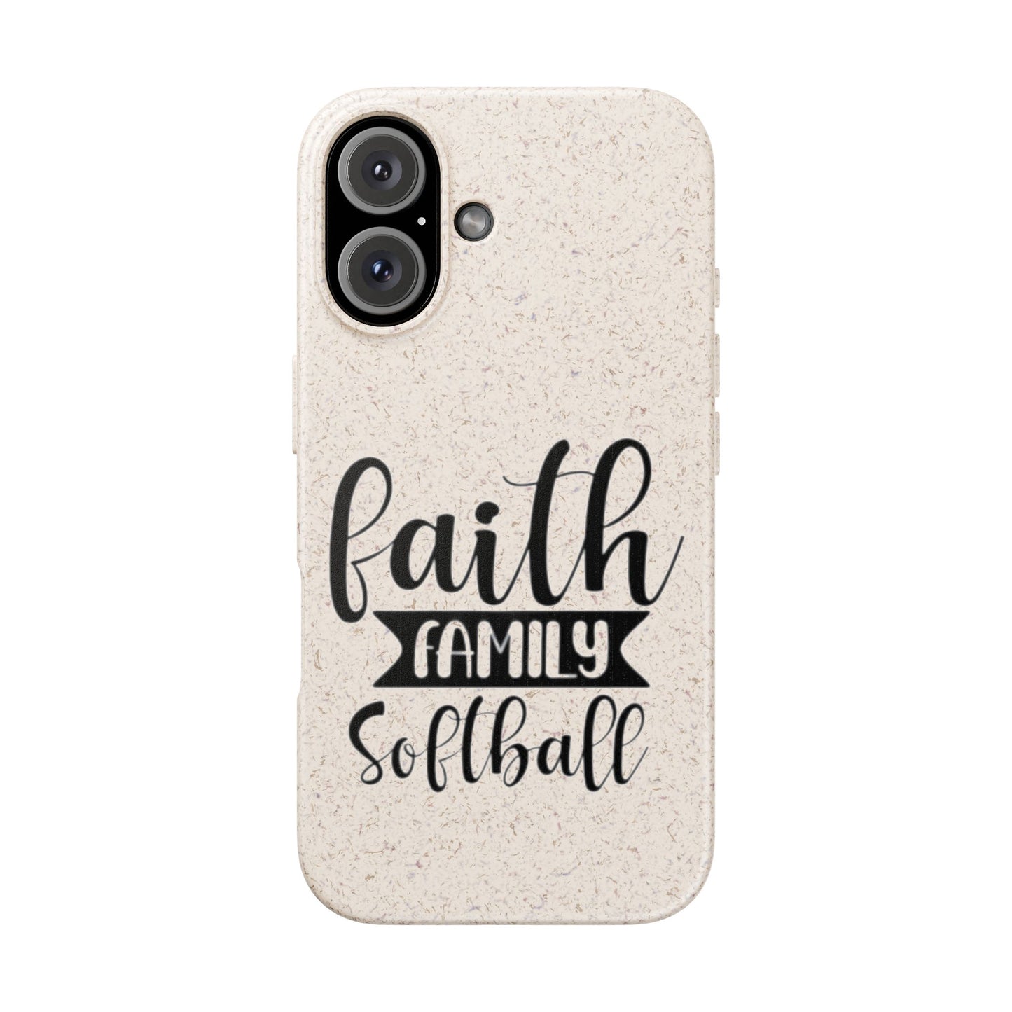 Biodegradable Softball Case - Faith Family Design, Eco-Friendly Phone Cover, Gift for Softball Lovers, Sustainable Accessory, Sports [...]